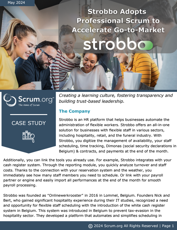 Strobbo Adopts Professional Scrum to Accelerate Go-to-Market 